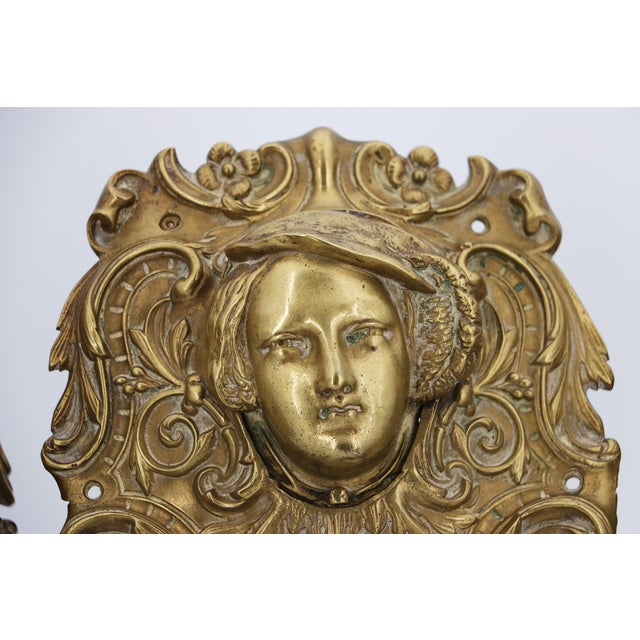 19th Century Antique French Bronze Female Head Billiard Pockets - Three Pieces For Sale - Image 16 of 18