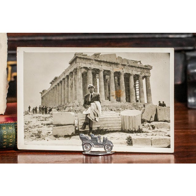 Rare Set of (4) Asprey Edwardian English Antique Sterling Silver Automobile Car Travel Menu Holders Table For Sale - Image 13 of 14