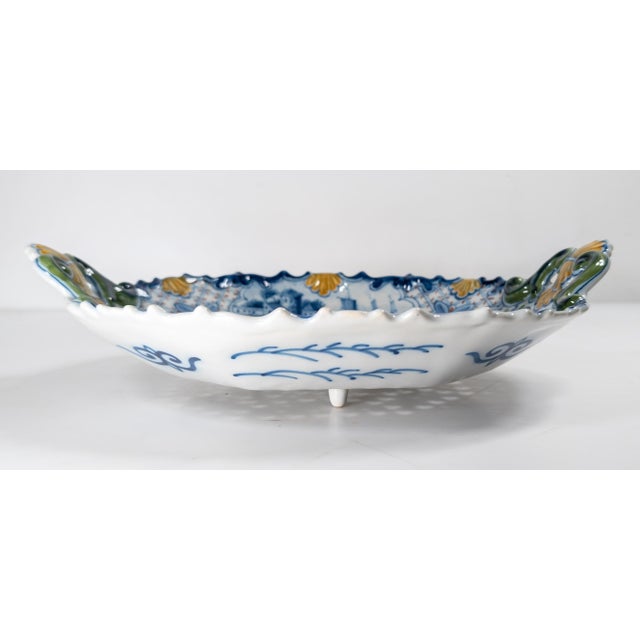 19th Century Dutch Delft Faience Bowl With Polychrome Pierced Design For Sale - Image 11 of 16