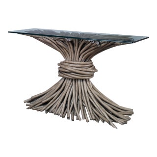 Century Furniture Knot Console Table, French Grey For Sale