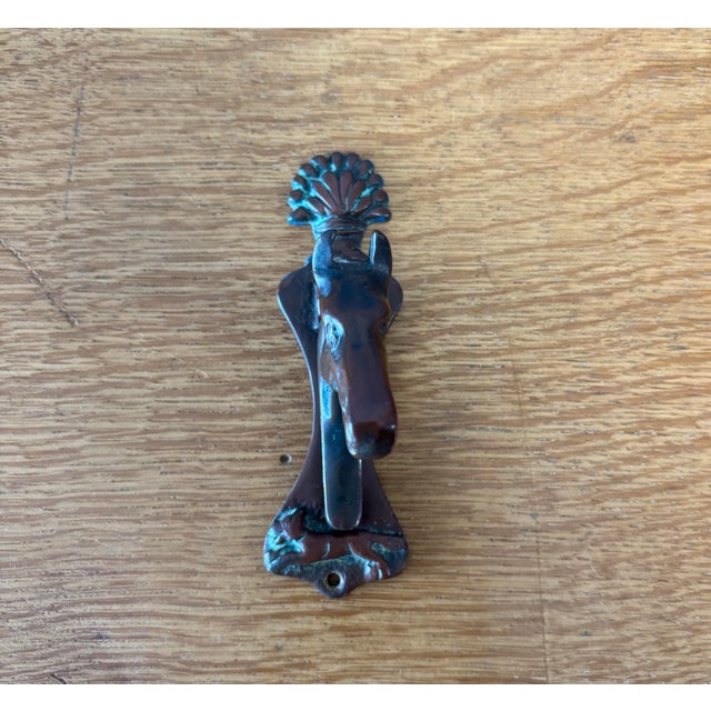 English Vintage English Horse Door Knocker For Sale - Image 3 of 7