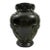 Late 20th Century Black Relief Urn Vase Classical Scroll and Leaf Design Footed For Sale