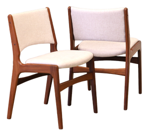 Dining Chairs Model 89 in Teak and Beige Upholstery attributed to Erik Buch, Denmark, 1960s, Set of 4