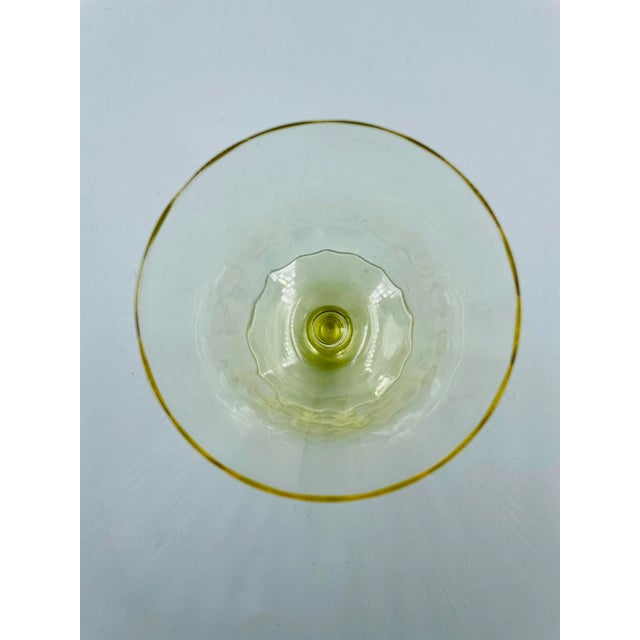 Glass Mid 20th Century Fostoria "Fairfax" Pattern in June Topaz Footed Glasses- Set of 4 For Sale - Image 7 of 12