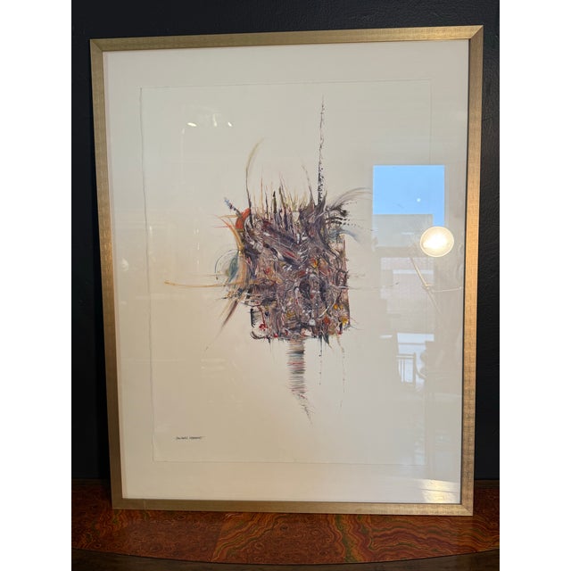 2010s Mixed Media Abstract Painting Titled “Bearded Totem” by Jan Agate Abbarno For Sale - Image 5 of 8