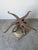 Vintage Wrought Iron & Concrete Pedestal Outdoor Dining Table With Glass Top For Sale In Miami - Image 6 of 12