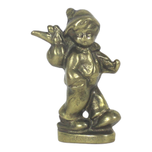 Vintage Brass Hummel Style Figurine Boy Carrying a Sack Vagabond