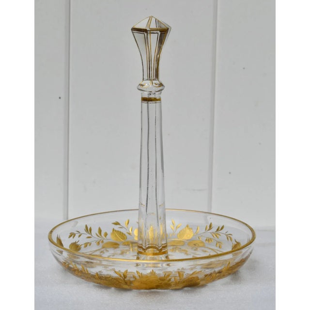 Vintage Moser Style Candy Dish W/Gold Details For Sale - Image 10 of 13