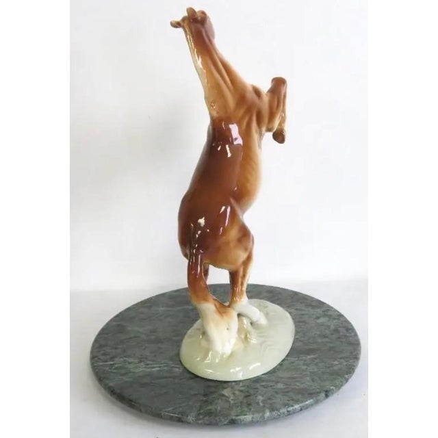Vintage Royal Dux Rearing Stallion Porcelain Figurine (C. 1960-1978) For Sale In Portland, ME - Image 6 of 10