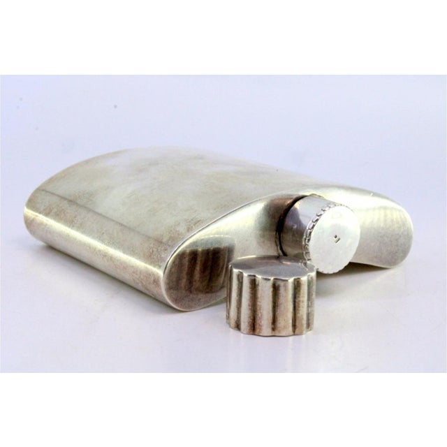 Smooth Silver Whiskey Flask For Sale - Image 4 of 8