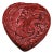 Vintage Chinese Carved Cinnabar Lacquer Heart-Shaped Box, Dragon & Phoenix Among Peonies For Sale