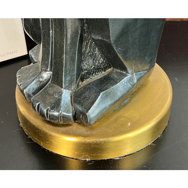 Vintage 24" Mid Century Modern / Art Deco Cubist Black Cat Sculpture For Sale - Image 10 of 10