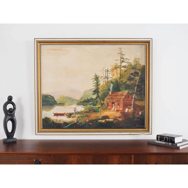 Contemporary A. Enkeshafi, The Angler's Return, 1980s, Oil on Canvas For Sale - Image 3 of 11