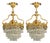 French Louis Xvi, Chandeliers, Dore Bronze, Crystal, France, 19th Century For Sale