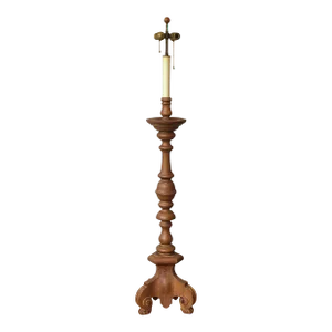 Chapman French Baroque-Style Carved Wood Floor Lamp