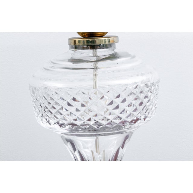 Waterford Crystal Vintage 1960s Waterford Crysta Electric Hurricane Lamp – Inishturk Pattern For Sale - Image 4 of 7