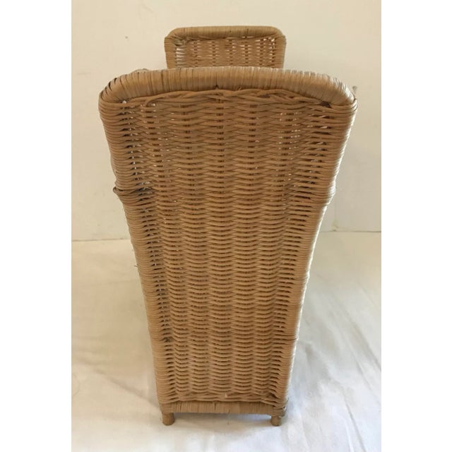 Mid 20th Century Vintage Wicker Magazine Rack For Sale - Image 5 of 9