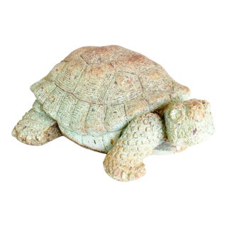 Vintage Whimsical Garden Turtle Statue For Sale