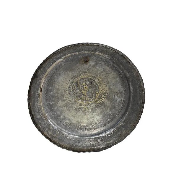 1940s Large Copper Plate with Engraving, 1940s For Sale - Image 5 of 6