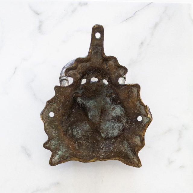 Vintage Brass Lion Door Knocker With Attached Strikeplate For Sale - Image 10 of 10