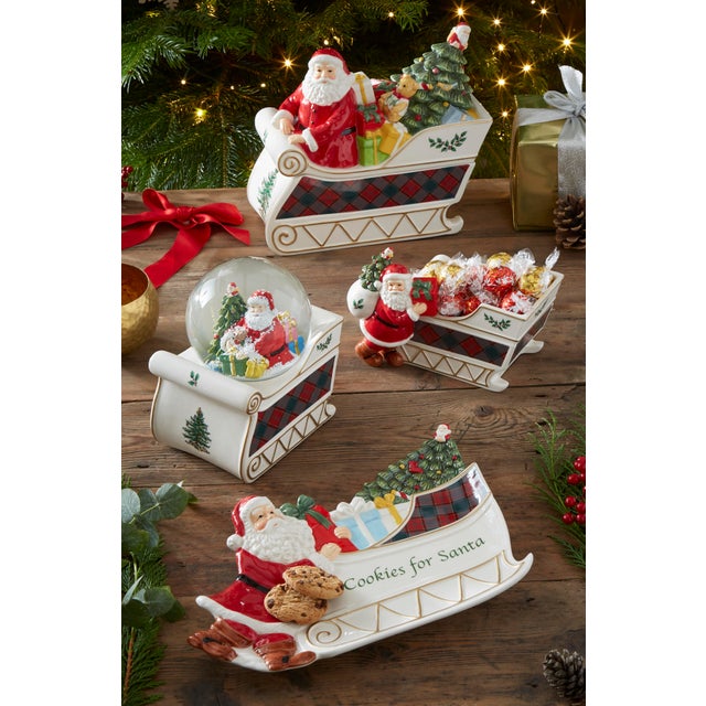 Spode Spode Christmas Tree Santa Sleigh Candy Jar For Sale - Image 4 of 5
