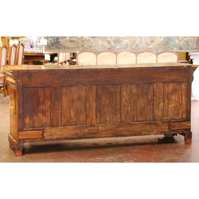 19th Century French Louis Philippe Walnut Six-Door Three-Drawer Enfilade Buffet For Sale - Image 11 of 11