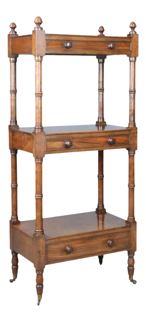 1860s Victorian Mahogany Three Tier Display Stand
