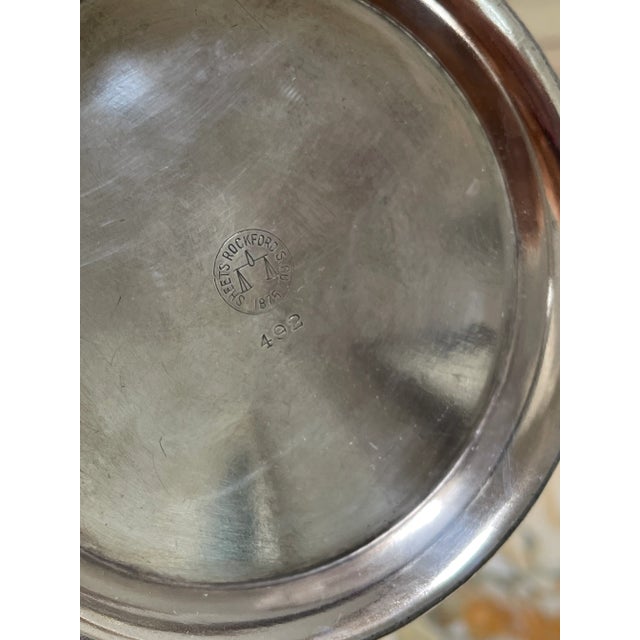 American Vintage Silver Plated Copper Water Pitcher For Sale - Image 3 of 9
