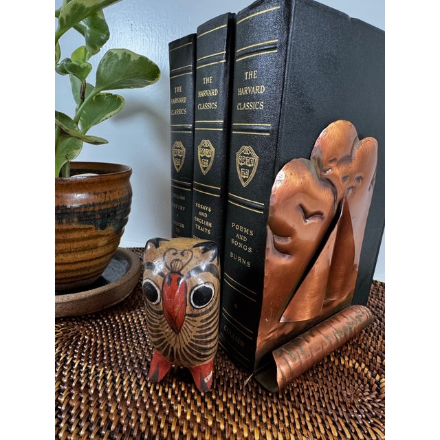 1970s Signed Gregorian Copper Sailboat Bookends American Made Nautical Decor Pair For Sale - Image 9 of 10
