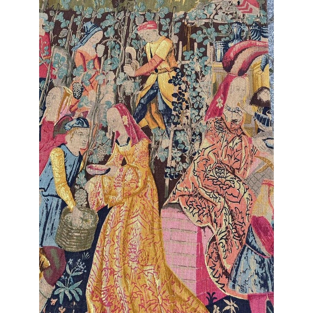 Vintage French Hand Printed Tapestry Vendanges Museum Design, 1970s For Sale - Image 17 of 18