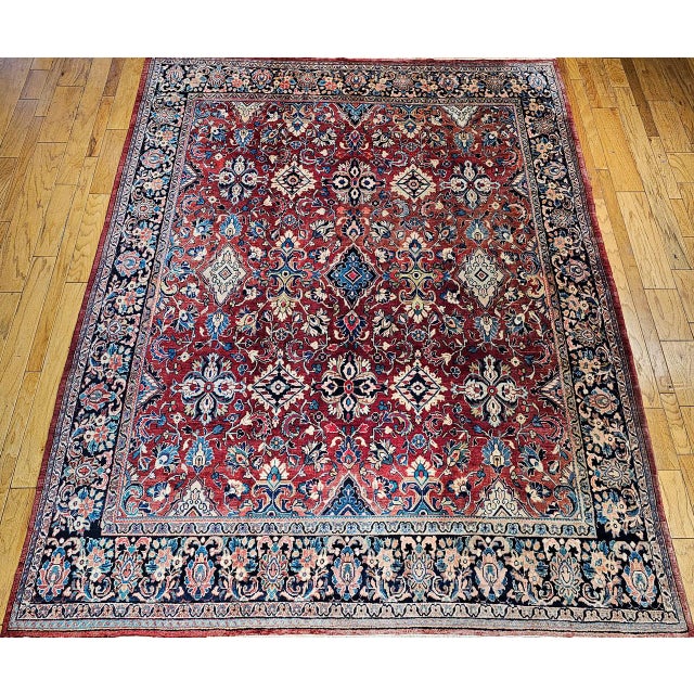 "Vintage Persian Mahal Sultanabad room size rug from the Sultanabad area of Persia (modern-day Arak). Beautiful all over...