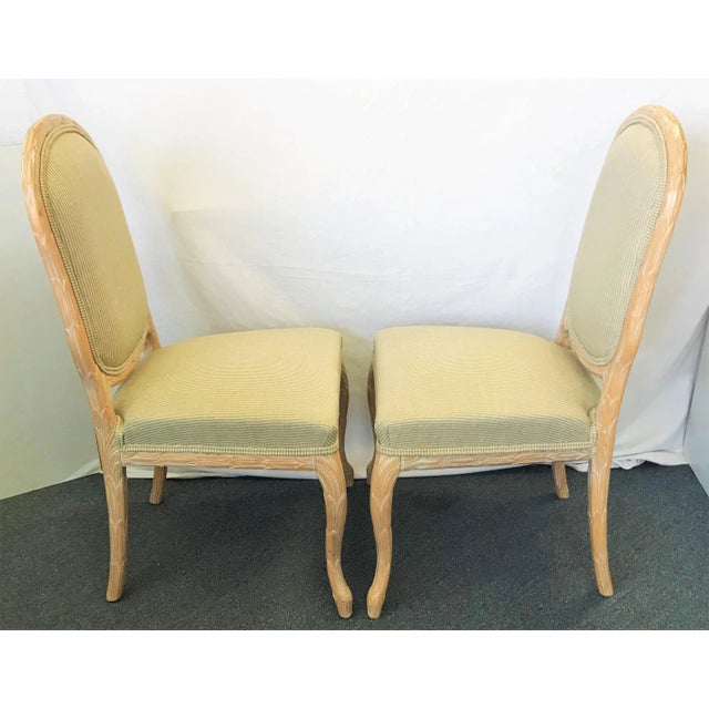 1990s Vintage Italian Wheat Sheath Chairs in the Style of Serge Roche- a Pair For Sale - Image 5 of 12