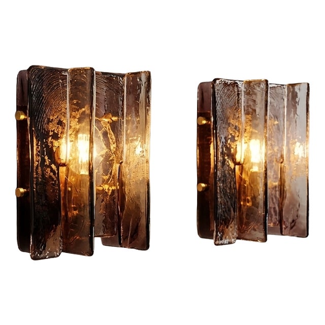 Vintage Italian Murano Glass Wall Lamp, 1970s For Sale