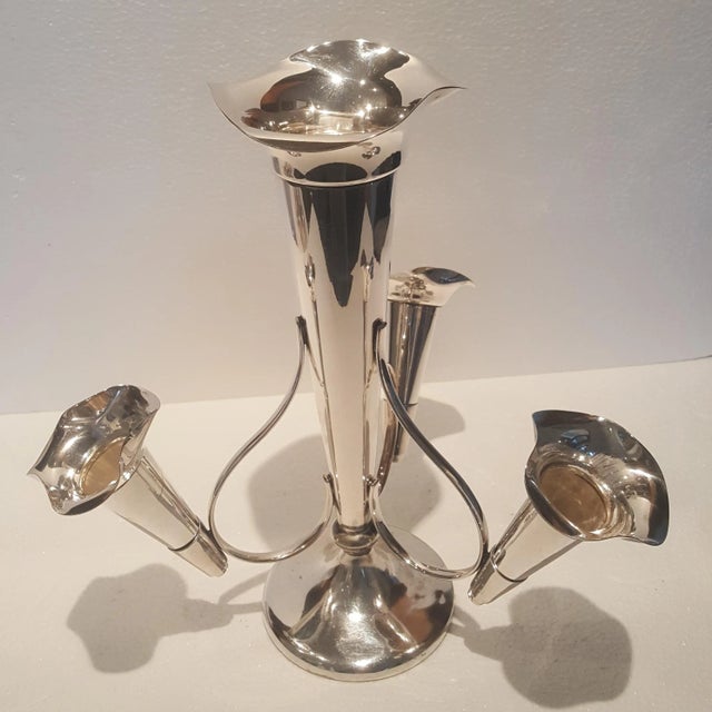 1920s Sheffield and London Trumpet Silver Plated Epergne For Sale - Image 12 of 12