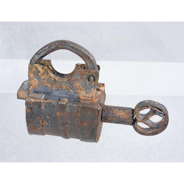 Antique padlock with bronze and iron key. Asia, 18th-19th century. Origin asia period 18th-19th century materials bronze...