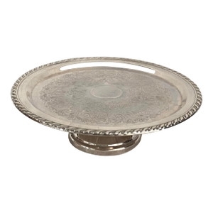 1972 Jerry Lewis Round Pedestal Silver Plated Oneida Harrah’s New Year’s Eve Platter