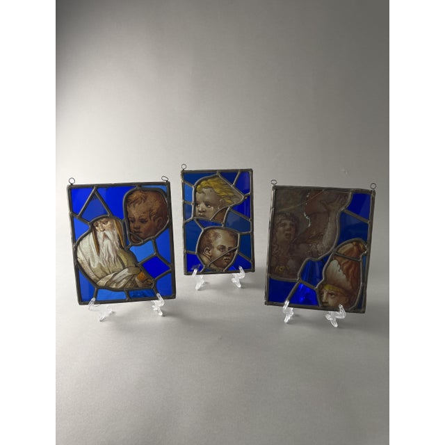 Fragments of 16th Century Stained Glass, Set of 3 For Sale - Image 12 of 12