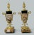 Pair French Regency Styl Giallo Sienna Marble Gilt Bronze Cassolettes Urns Vases For Sale - Image 4 of 10