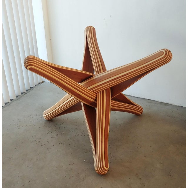 Contemporary Lock D Bamboo Dining Table Base by Jan Paul For Sale - Image 3 of 13