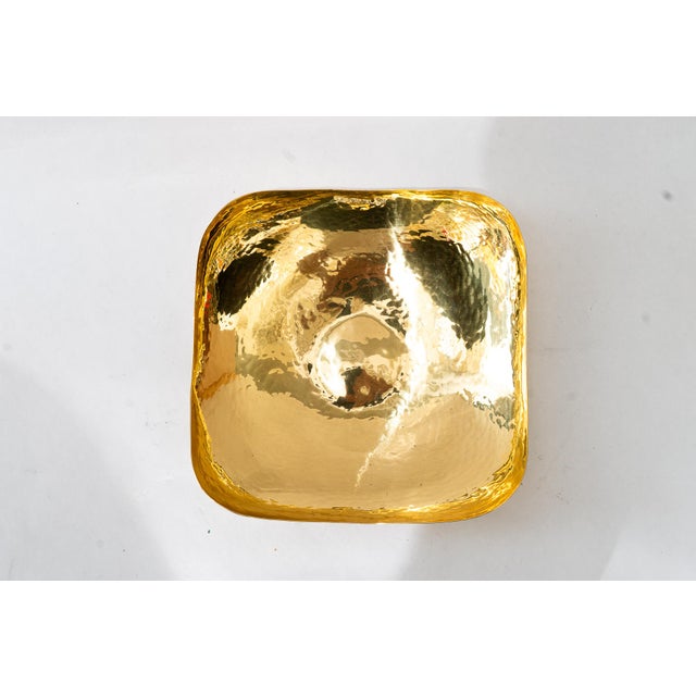 Art Deco Hammered Brass Fruit Bowl, 1920s For Sale - Image 9 of 10