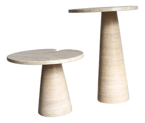 Italian Tables in Travertine by Angelo Mangiarotti, 1970s, Set of 2