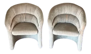 1980s Postmodern Chairs in the Style of Vladimir Kagan - a Pair