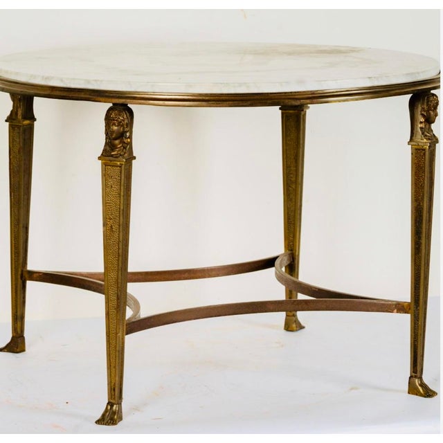 Late 19th Century Empire-Style Marble-Top Round Side Table For Sale - Image 4 of 11
