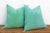 Pair of Aqua & White Cactus Silk Moroccan Pillows For Sale In Los Angeles - Image 6 of 7