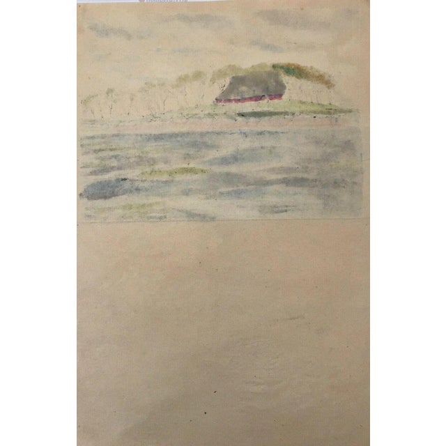 Modern Krumm Hans, Hallig Friesenhaus with Trees, 1890s, Gouache and Ink For Sale - Image 3 of 13