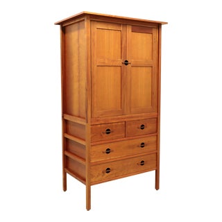 John Kelly Black Cherry & Black Walnut Armoire Wardrobe J1 Series J-36a For Sale