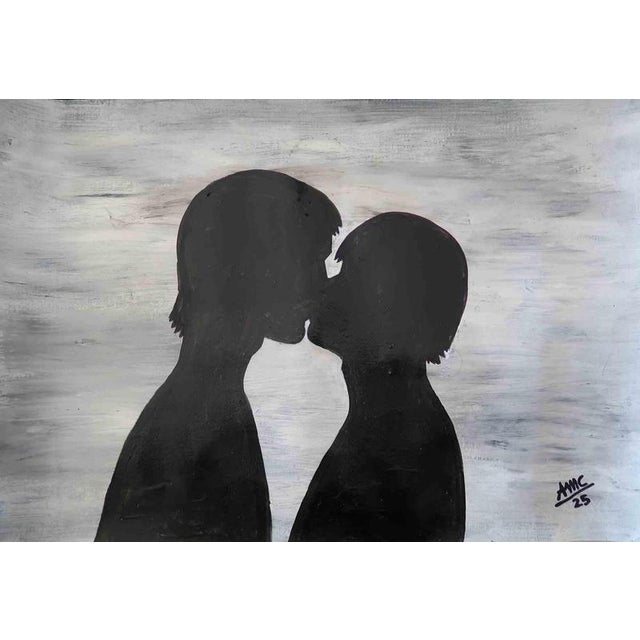 Anna Maria Caboni, Two Male Figures, Acrylic Painting, 2025 For Sale - Image 4 of 4