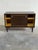 Vintage Danish Modern Stained Oak Sliding Door Cabinet Credenza For Sale - Image 4 of 9
