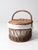 Vintage Wicker Picnic Basket With Lining For Sale - Image 6 of 12