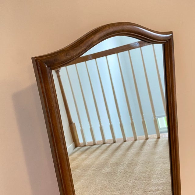 Brown Vintage 1980s Ethan Allen Classic Manor Solid Maple Wall Mirror For Sale - Image 8 of 10